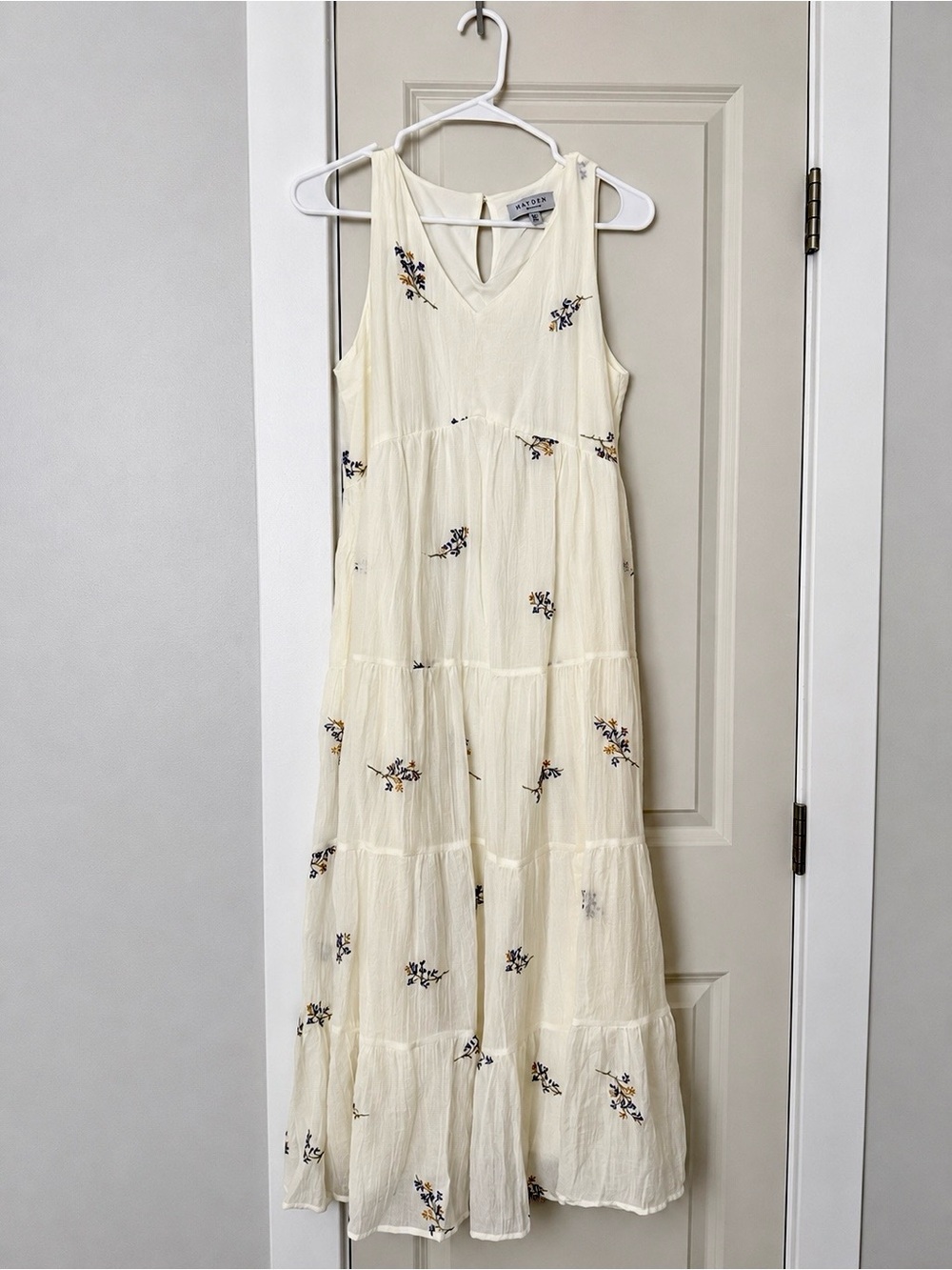 Cream Floral Tiered Maxi Dress